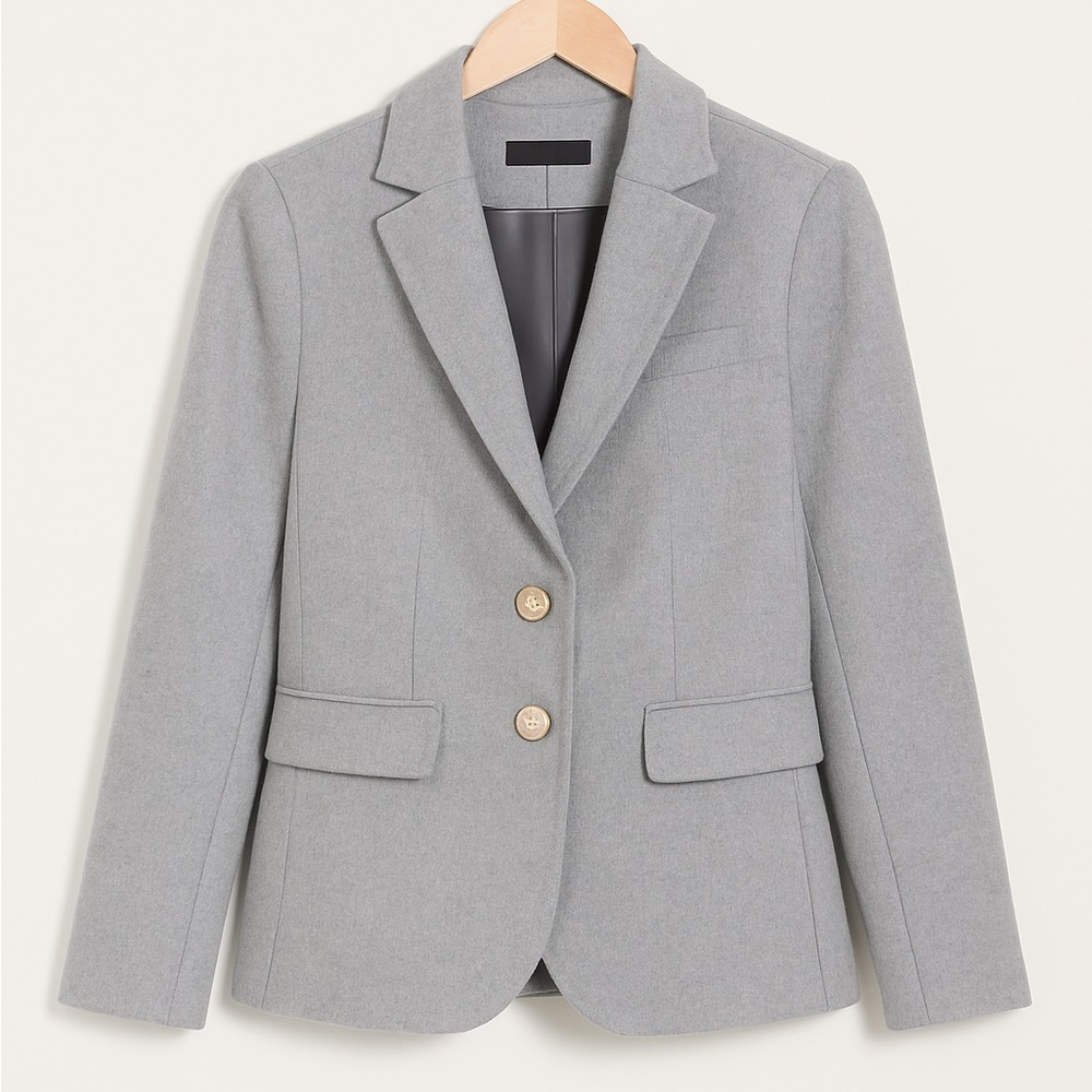 White House Black Market Gray Blazer with Notched Lapel